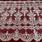 1 Yard Corded Bridal Lace Fabric Embroidered on 100% Polyester Net Mesh White